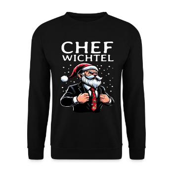 Chef Wichtel Weihnachts Gnom - Unisex Pullover - Schwarz - Vorne - Alina (178cm) & Michal (187cm)