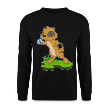 Meerkat Handball Player Handball - Unisex Sweatshirt - black - Front - Alina (178cm) & Michal (187cm)