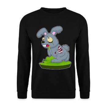 Bunny Halloween Zombie - Unisex Sweatshirt - black - Front - Alina (178cm) & Michal (187cm)