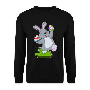 Oeufs de Pâques de Pâques lapin - Sweat-shirt Unisexe - noir - Devant - Alina (178cm) & Michal (187cm)