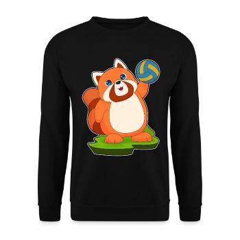 Roter Panda Volleyballspieler Volleyball - Unisex Pullover - Schwarz - Vorne - Alina (178cm) & Michal (187cm)