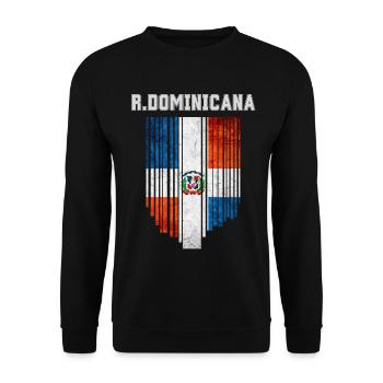 Flag of the Dominican Republic - Unisex Sweatshirt - black - Front - Alina (178cm) & Michal (187cm)