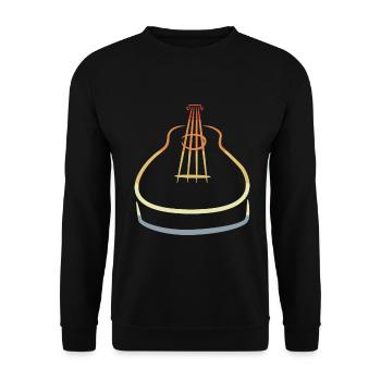 Retro Ukulele Skizze - Unisex Pullover - Schwarz - Vorne - Alina (178cm) & Michal (187cm)