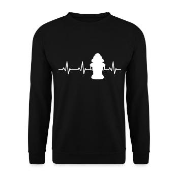 Fire hydrant heartbeat - Unisex Sweatshirt - black - Front - Alina (178cm) & Michal (187cm)