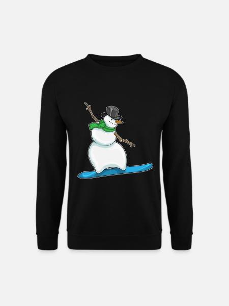 Snowman Christmas Snowboard - Unisex Sweatshirt - black