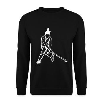 Hockey Skizze - Unisex Pullover - Schwarz - Vorne - Alina (178cm) & Michal (187cm)