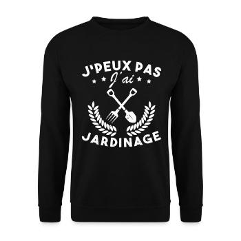 Ich kann nicht, ich habe Gartenarbeit - Unisex Pullover - Schwarz - Vorne - Alina (178cm) & Michal (187cm)
