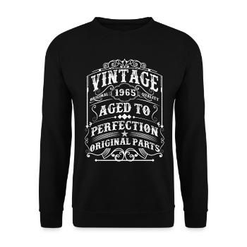 Vintage 1965 Man Myth Legend 58th Birthday - Unisex Sweatshirt - black - Front - Alina (178cm) & Michal (187cm)