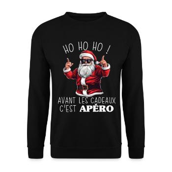 Pull Moche De Noel 2024 Homme Femme - Sweat-shirt Unisexe - noir - Devant - Alina (178cm) & Michal (187cm)