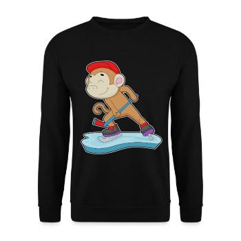 Affe Eishockey Eishockeyschläger - Unisex Sweatshirt - black - Front - Alina (178cm) & Michal (187cm)