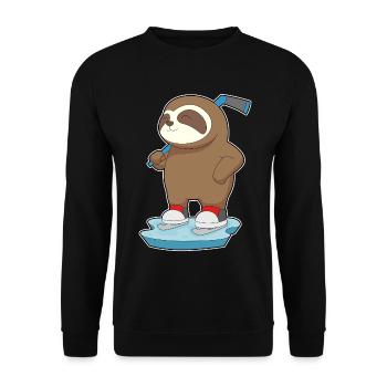 Faultier Eishockey Eishockeyschläger - Unisex Pullover - Schwarz - Vorne - Alina (178cm) & Michal (187cm)