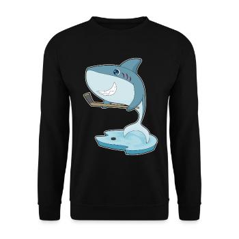 Hai Eishockey Eishockeyschläger - Unisex Pullover - Schwarz - Vorne - Alina (178cm) & Michal (187cm)