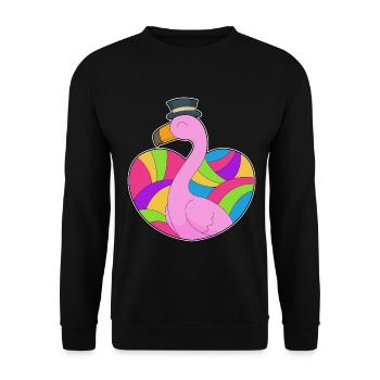 Cœur de flamant rose - Sweat-shirt Unisexe - noir - Devant - Alina (178cm) & Michal (187cm)