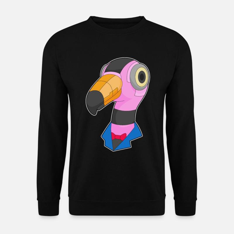 Flamingo Roboter - Unisex Pullover - Schwarz