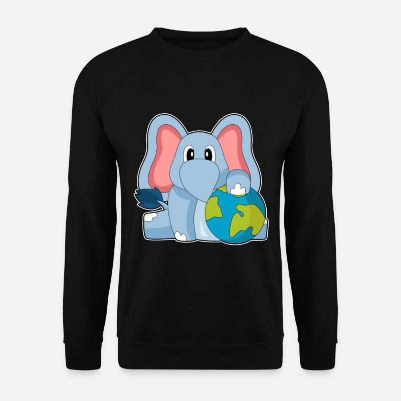 Elephant Earth Globe - Unisex Sweatshirt - black