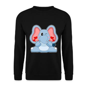 Elefant Herz - Unisex Pullover - Schwarz - Vorne - Alina (178cm) & Michal (187cm)