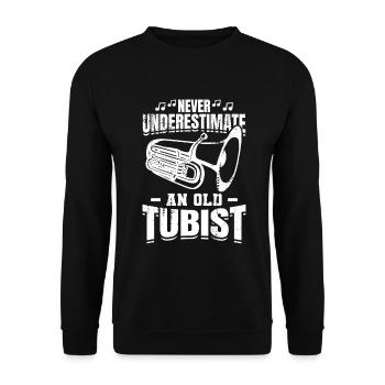 Ne sous-estimez jamais un vieux joueur de tuba - Sweat-shirt Unisexe - noir - Devant - Alina (178cm) & Michal (187cm)