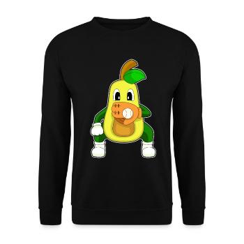 Avocado Baseball Baseball Glove Sports - Unisex Sweatshirt - black - Front - Alina (178cm) & Michal (187cm)