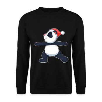 Panda Christmas Yoga - Unisex Sweatshirt - black - Front - Alina (178cm) & Michal (187cm)