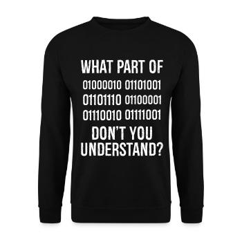 Welchen Teil des Binärcodes verstehst du nicht? - Unisex Pullover - Schwarz - Vorne - Alina (178cm) & Michal (187cm)