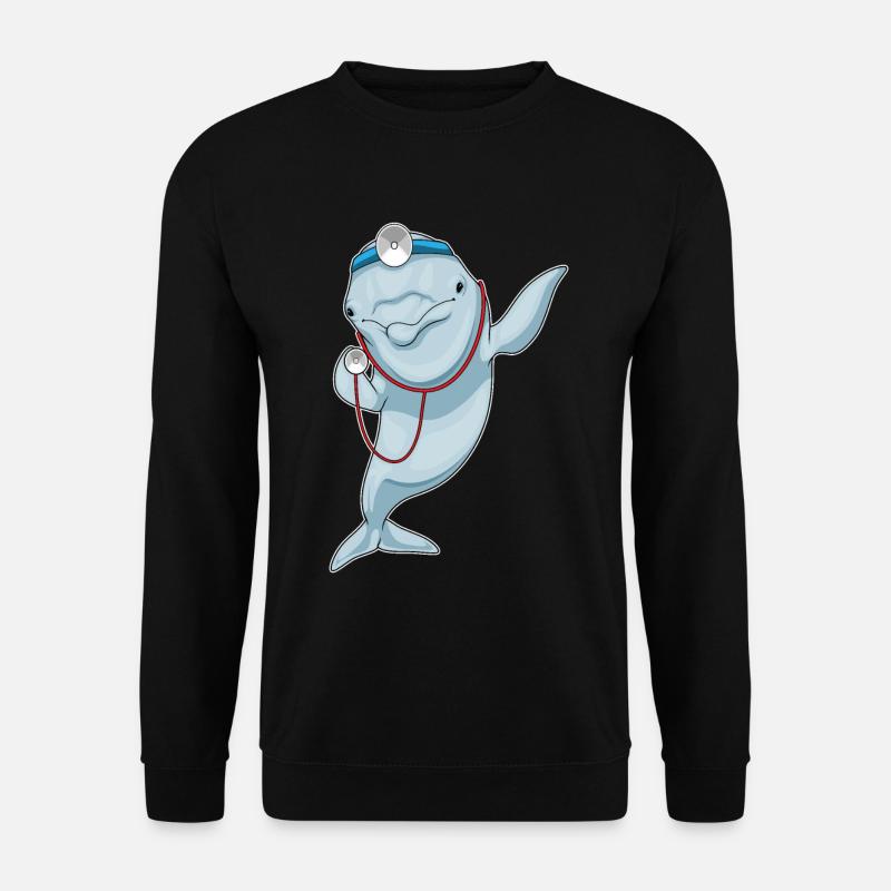 Delfin Arzt Stethoskop - Unisex Pullover - Schwarz