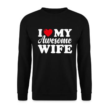 J’aime ma femme géniale Saint-Valentin - Sweat-shirt Unisexe - noir - Devant - Alina (178cm) & Michal (187cm)