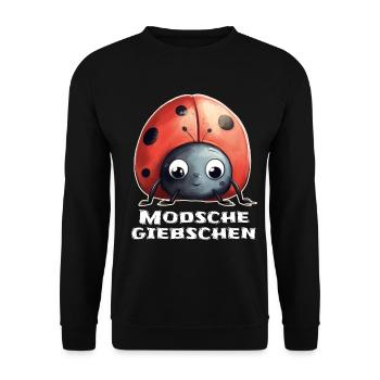 Modschegiebchen Marienkäfer Sächsisch Geschenk - Unisex Pullover - Schwarz - Vorne - Alina (178cm) & Michal (187cm)