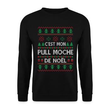 C'est Mon Pull Moche De Noël - Sweat-shirt Unisexe - noir - Devant - Alina (178cm) & Michal (187cm)