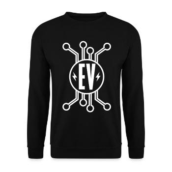 EV - Electric Vehicle for Electric Car Fans - Unisex Sweatshirt - black - Front - Alina (178cm) & Michal (187cm)