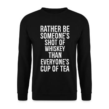 rather be someone's shot of funny shirt - Unisex Sweatshirt - black - Front - Alina (178cm) & Michal (187cm)