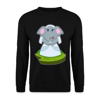 Elefant Braut Schleier Hochzeit - Unisex Pullover - Schwarz - Vorne - Alina (178cm) & Michal (187cm)