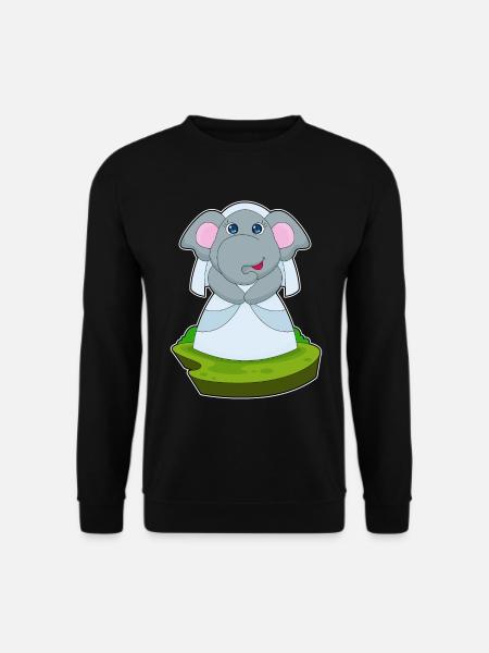 Elefant Braut Schleier Hochzeit - Unisex Pullover - Schwarz