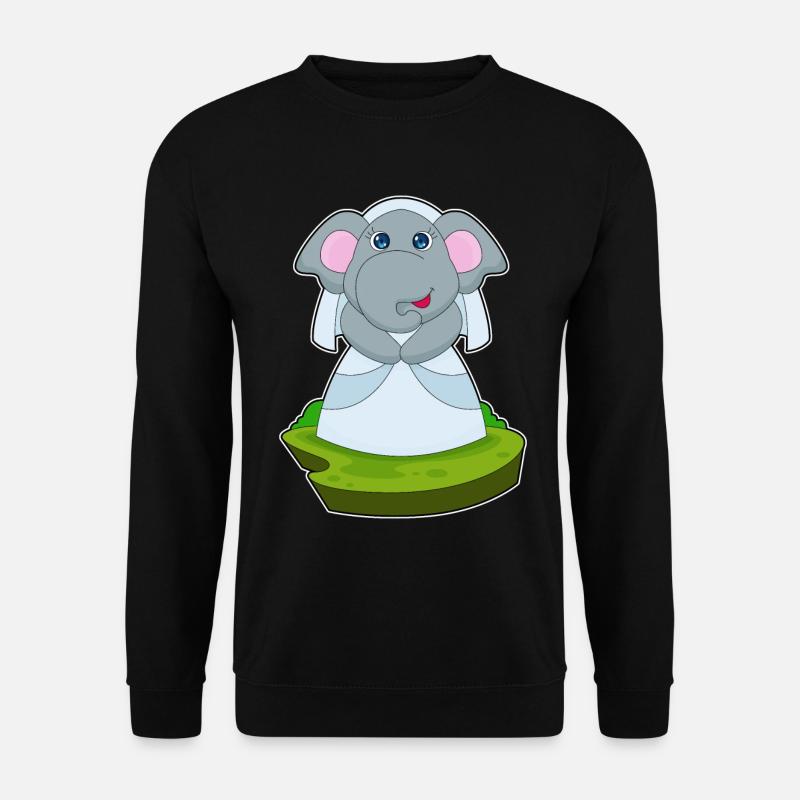 Elefant Braut Schleier Hochzeit - Unisex Pullover - Schwarz