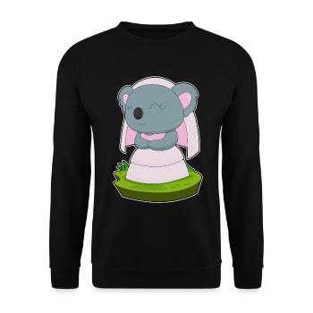 Koala Braut Schleier Hochzeit - Unisex Pullover - Schwarz - Vorne - Alina (178cm) & Michal (187cm)