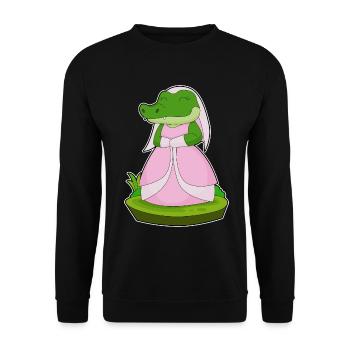 Krokodil Braut Schleier Hochzeit - Unisex Pullover - Schwarz - Vorne - Alina (178cm) & Michal (187cm)