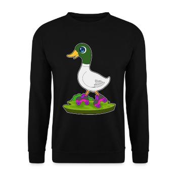 Ente Rollschuhfahren Rollschuhe - Unisex Pullover - Schwarz - Vorne - Alina (178cm) & Michal (187cm)