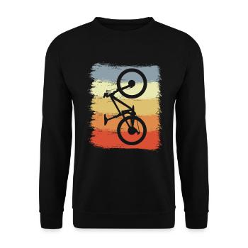 Vintage Mountainbiker Skizze - Unisex Pullover - Schwarz - Vorne - Alina (178cm) & Michal (187cm)