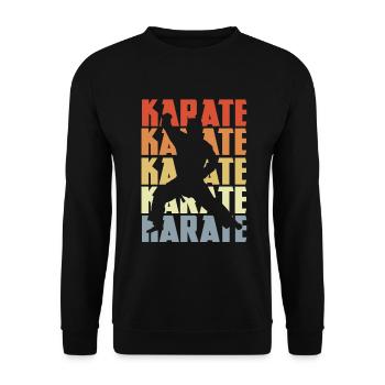 Retro Karate - Unisex Sweatshirt - black - Front - Alina (178cm) & Michal (187cm)