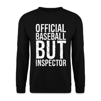 Official Baseball But Inspector Funny Shirt - Unisex Sweatshirt - black - Front - Alina (178cm) & Michal (187cm)