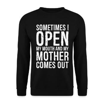 sometimes I open my mouth funny shirt - Unisex Sweatshirt - black - Front - Alina (178cm) & Michal (187cm)