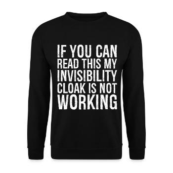 If you can read this invisibility cloak funny - Unisex Sweatshirt - black - Front - Alina (178cm) & Michal (187cm)