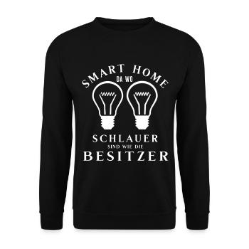Smart Home T-Shirt Lustig Spruch Nerd Geschenk - Unisex Pullover - Schwarz - Vorne - Alina (178cm) & Michal (187cm)