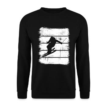 Dessin de skieur - Sweat-shirt Unisexe - noir - Devant - Alina (178cm) & Michal (187cm)