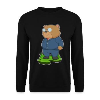 Bear Groom Suit Wedding - Unisex Sweatshirt - black - Front - Alina (178cm) & Michal (187cm)