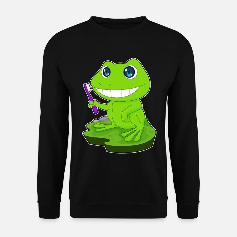 Frosch Zahnbürste - Unisex Pullover - Schwarz