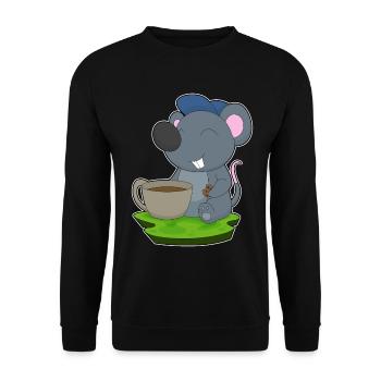 Maus Kaffee Tasse - Unisex Pullover - Schwarz - Vorne - Alina (178cm) & Michal (187cm)