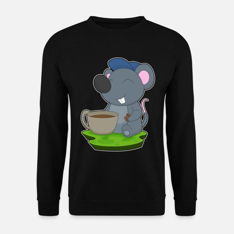 Maus Kaffee Tasse - Unisex Pullover - Schwarz