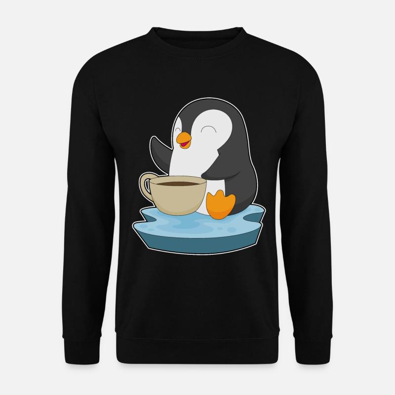 Pinguin Kaffee Tasse - Unisex Pullover - Schwarz