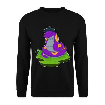 Snake Hat - Unisex Sweatshirt - black - Front - Alina (178cm) & Michal (187cm)