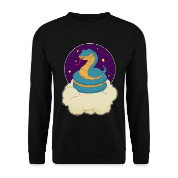 Schlange Wolken - Unisex Pullover - Schwarz - Vorne - Alina (178cm) & Michal (187cm)